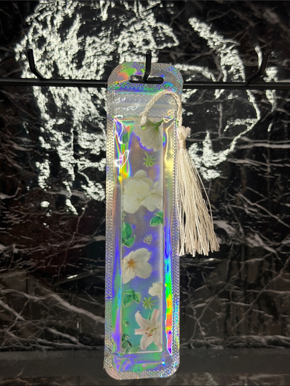Floral Bookmark with White Tassel - Home Office Stationery